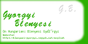 gyorgyi blenyesi business card